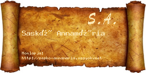 Saskó Annamária névjegykártya